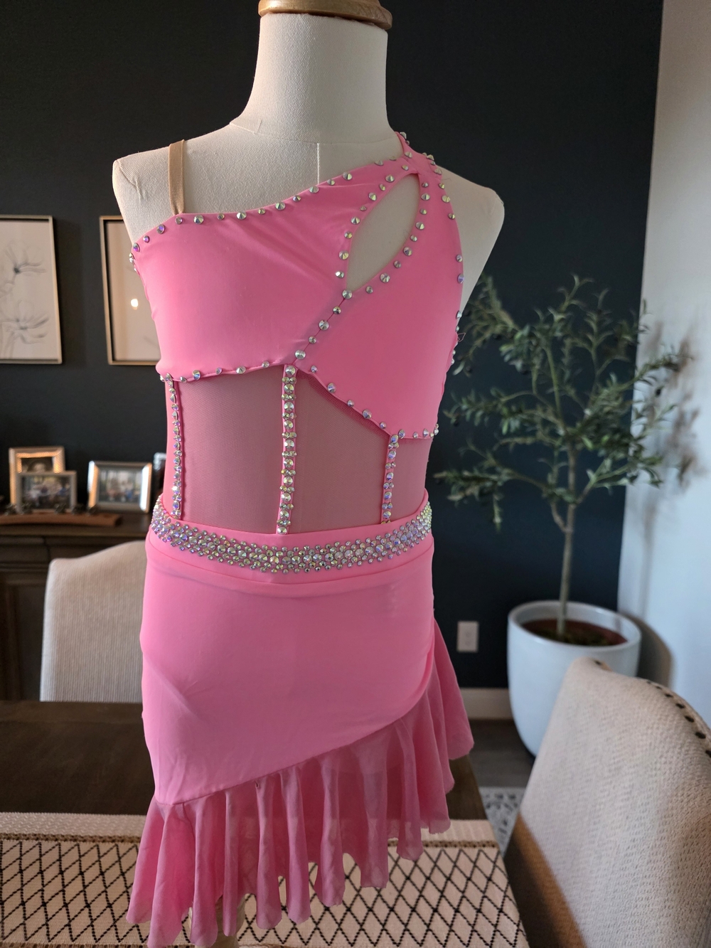 Hot Pink Rhinestone Dance Dress